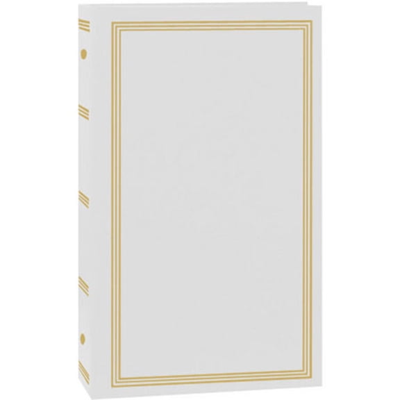 Pioneer Photo Album Classic 3 Ring Photo Album with Gold Trim, Holds 300 4x6" Photos, 3 Per Page, White