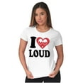 thumbnail image 3 of I Love Loud Heart Eyes Funny EDM Pot Womens Fitted Plus Size Graphic Tee Brisco Brands 2X, 3 of 5