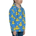thumbnail image 3 of Pofeuu Cute Yellow Rubber Ducks Print Kids Pullover Hoodies Warm Thick Hooded Sweatshirt with Packet for Boys Girls-Large, 3 of 6