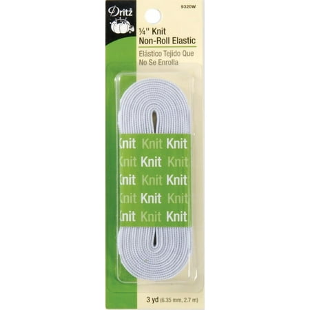 UPC: 0072879093209 | Dritz Non-Roll Knit Elastic 1/4 X3yd-White