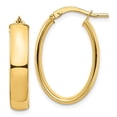 thumbnail image 4 of 14K Yellow Gold High Polished 5mm Oval Hoop Earrings, 4 of 7