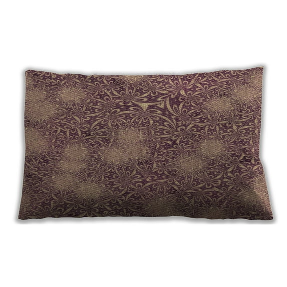 Ahgly Company Patterned Indoor Rectangular Light Copper Gold Lumbar Throw Pillow, 13 inch by 19 inch