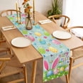 thumbnail image 3 of Table Runner 90 Inches Long for Kitchen Dining, Easter Dresser Scarf Farmhouse, Dining Table Decorations for Wedding/Parties, Spring Easter Eggs Bunny Butterflies Wooden Grain 13 x 90 In, 3 of 8