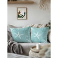 thumbnail image 3 of Outdoor Pillows Waterproof, Vintage Mint Green Starfish Bedding Throw Pillows with Insert for Couch Sofa Bed, Summer Coastal Beach Marine Life 16x16 Inch Pillowcases Decorative Patio Pillow Set of 1, 3 of 8