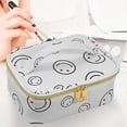 thumbnail image 1 of Bolsa de cosméticos de PU Caja de maquillaje de sonrisa de gran capacidad para regalos navideños (L) Ygjytge Cuidado Belleza, 1 of 4