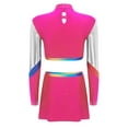 thumbnail image 4 of Alvivi Costume de Cheerleading pour Femmes Robe d'Uniforme Ensemble 2 Pcs Haut Court à Manches Longues avec Mini-Jupe Rose Vif P, 4 of 6