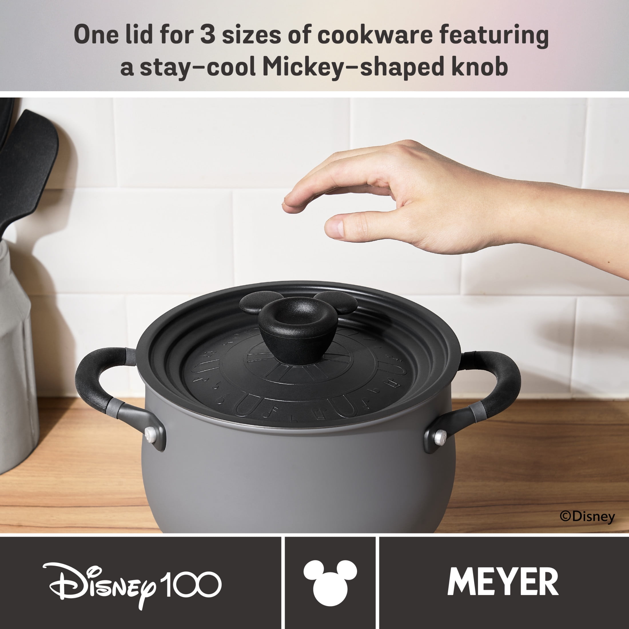 Disney 100 Nonstick Induction 4 Piece Pots and Pans Set, Steamboat Willie Edition