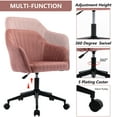 thumbnail image 3 of Vanity Stool with Back, Accent Chair Velvet with Swivel Wheels for Home, Adjustable Office Chair, Bean Red, LJ973, 3 of 9