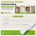 thumbnail image 4 of 6 Pcs Tension Rods for Windows 28 to 47.3 inch No Drilling  Adjustable Shower Curtain Rod ,Spring White Curtain Rod Closet Rod,Window Curtain Rod, 4 of 8