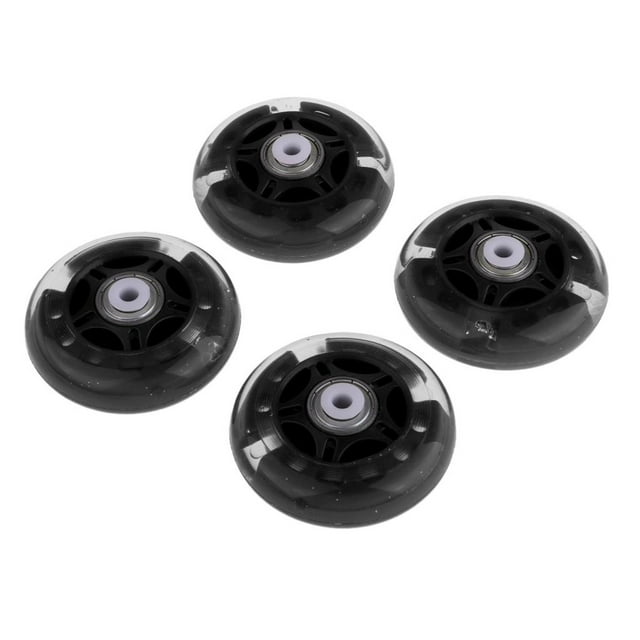 4x Roue de Patin à Roulettes en PU avec Roulement Hommes Femmes Accessoires de Patinage Extérieur Noir