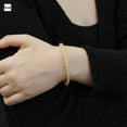 thumbnail image 2 of Amberta Women 925 Sterling Silver Simulated Diamond Bracelet: Gold Plated Crystal Statement Bracelet with CZ, 2 of 6