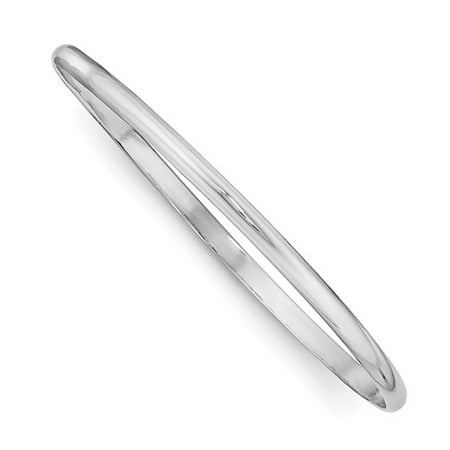 Sterling Silver 6.5in Rhodium-plated Just Like Mommy Polished Slip-on Child's Bangle Bracelet
