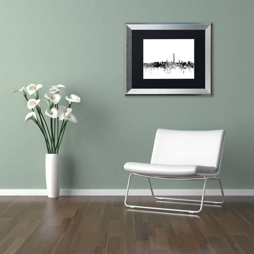 Trademark Fine Art "Washington DC Skyline B&W" Canvas Art by Michael Tompsett, Black Matte, Silver Frame