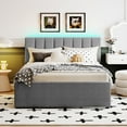 thumbnail image 2 of Harper & Bright Designs Teddy Fleece Full Size Upholstered Platform Bed with Trundle, Gray, 2 of 9
