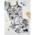 thumbnail image 2 of Conjuntos cortos para mujer, 2 piezas, pijama, falda, camiseta, top, vestido lencero, traje de mujer, Snoopy, ribete de lechuga, ropa elegante de verano 2024, 2 of 4