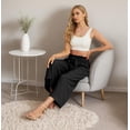 thumbnail image 6 of MLDRA Women’s Capri Wide Leg Pants High Waisted Drawstring Casual Loose Fit Summer Pants with Pockets Black, 6 of 6