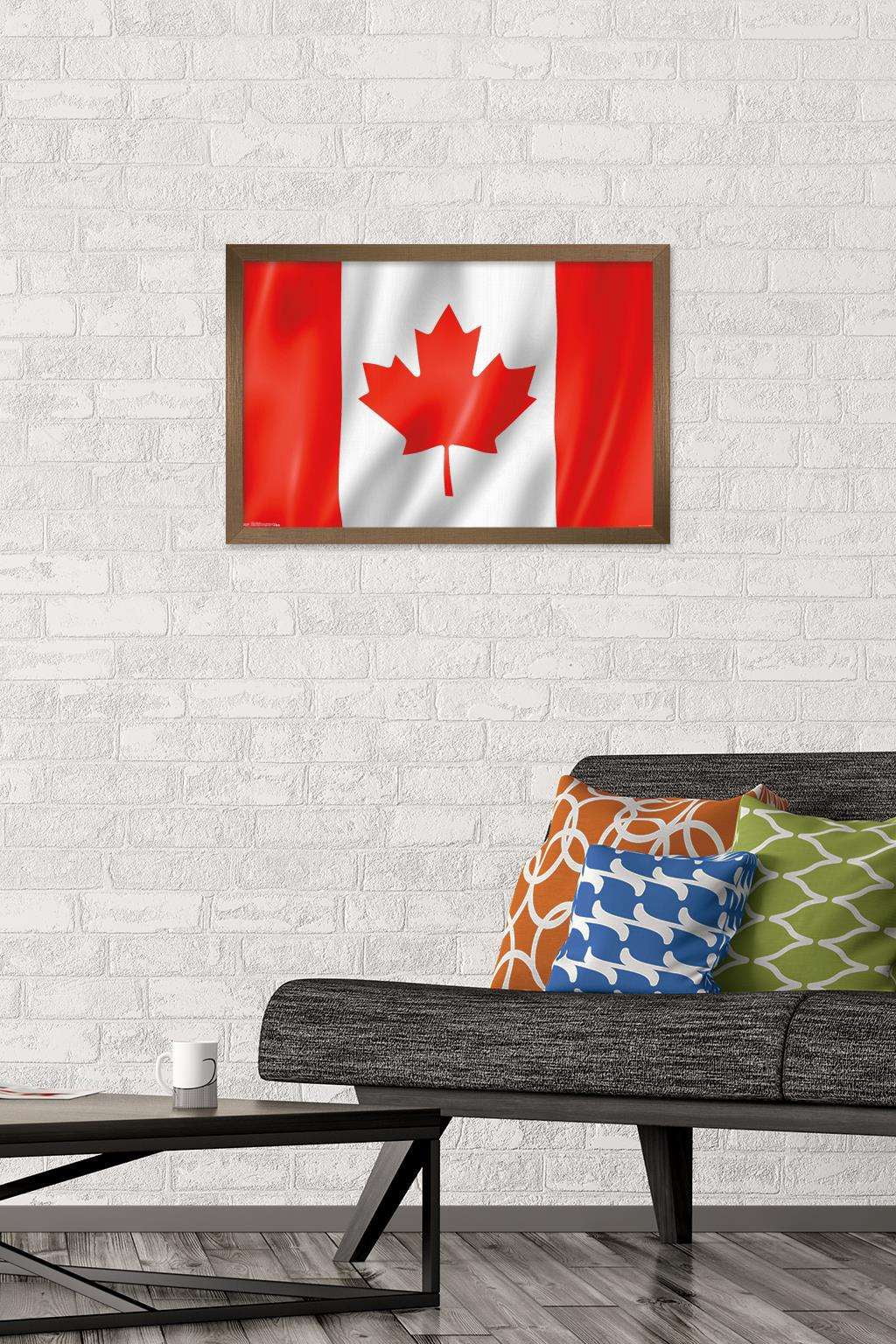 Canada - Flag Wall Poster, 14.725" x 22.375" Framed