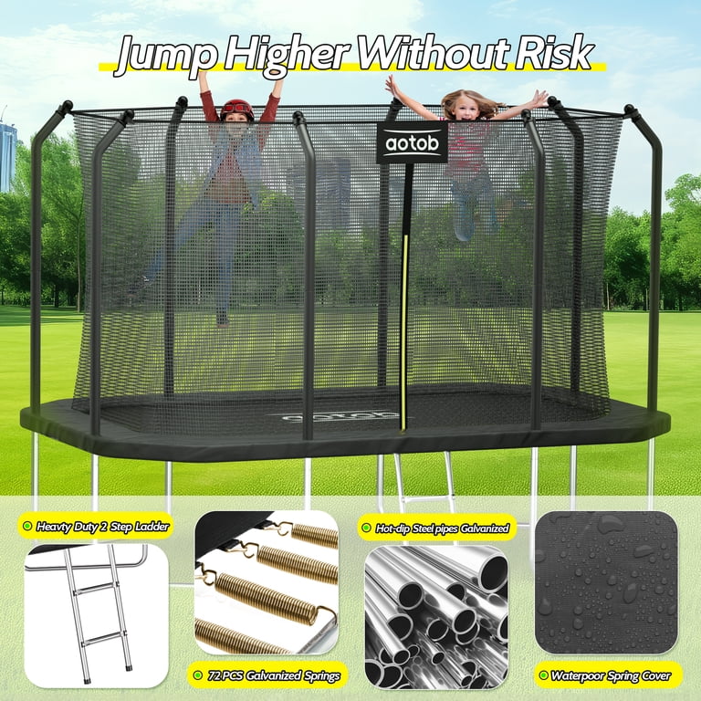 AOTOB 14×8ft Large Rectangle Trampoline for Kids and Adults, Big