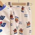 thumbnail image 5 of NOLDARES Toddler Baby Kid Girls Cute Outfits Clothing 2pcs Fall Set Long Sleeve Crewneck Tee and Pants Clothes(Blue,3-4 Y), 5 of 5