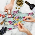 thumbnail image 4 of Floral Cutting Board, Repetitive Nostalgic Pattern with Abstract Flowers and Leaves, Decorative Tempered Glass Cutting and Serving Board, in 3 Sizes, by Ambesonne, 4 of 5