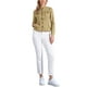 thumbnail image 2 of Chaquetas de mezclilla para mujer INSPIRE CHIC con cuello alto, mangas largas, chaquetas de jean cortas en color caqui, talla M, 2 of 6