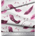 thumbnail image 3 of Soimoi Pink polyester Crepe Fabric Leaves & Feather Print Fabric by Yard 52 Inch Wide, 3 of 3