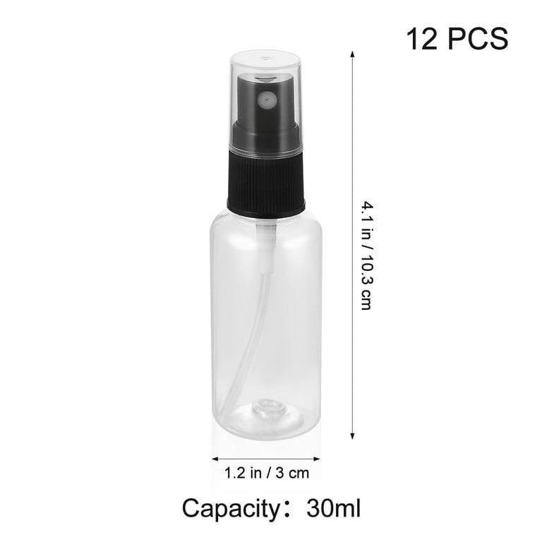 2 Oz Spray Bottle Set of 3 Clear Plastic Spray Bottles With Black