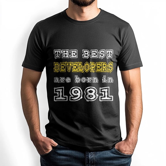 The Best Developers Are Born in 1981 T-Shirt, Style Birthday Shirt for Men, Perfect Gift for 1981 Birth Year