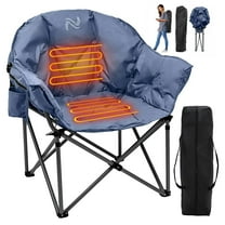 MOPHOTO Teal Heated Camping Chair Oversized, Outdoor Portable Heated Folding Chairs, Heated Foldable Chair Seat Supports 500 lbs, Heating Chair for Outdoor Sports, Camping, Patio, and Picnics
