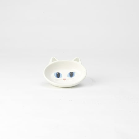 UPC: 0844534016775 | PetRageous Frisky Kitty 5.5 Inch 5.3 Ounce Oval Cat Saucer White