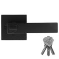thumbnail image 1 of SNNROO Poignée de Porte d'Entrée Extérieure Boutons de Porte Réversibles avec 3 Clés Levier de Porte d'Entrée en Alliage d'Aluminium Poignée de Porte de Garde-Robe Noir Mat Poignée de Porte Intérieure Intimité pour Chambre Bureaux Pièces, 1 of 10