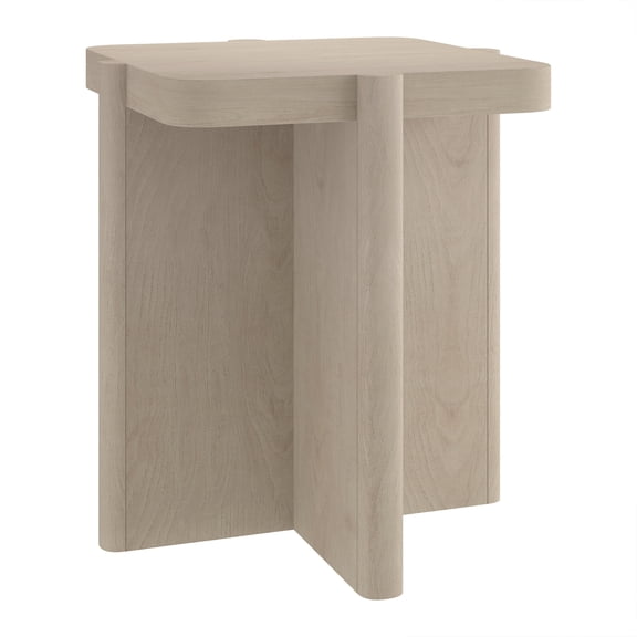 Evelyn&Zoe Modern/Contemporary 20" Wide Alder White Side Table