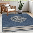 thumbnail image 3 of 8â€™ x 10â€™ Navy Nautical Indoor Outdoor Area Rug, 3 of 8