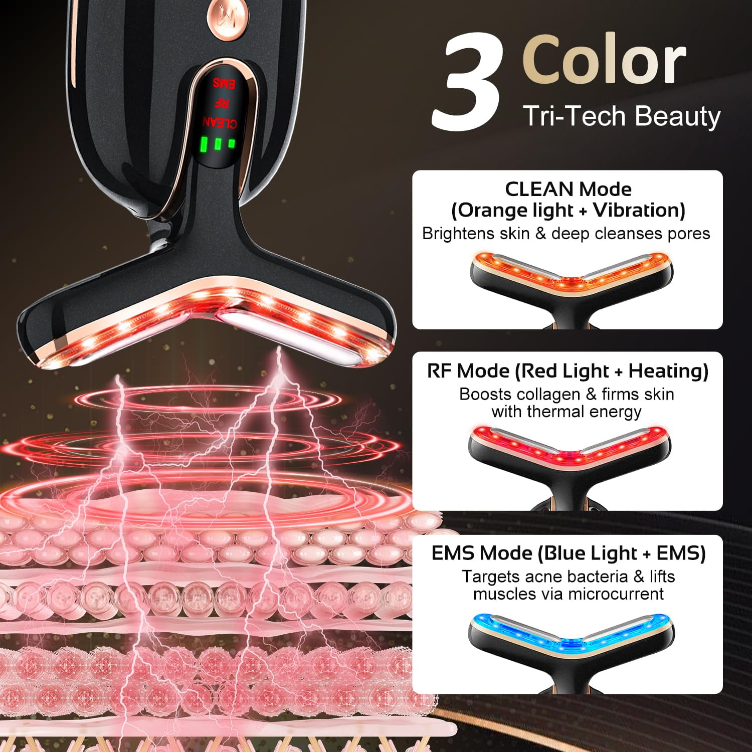 RKXQT Facial Massager Red-Light-Therapy-for-Face, Neck Skin - Face S culpting Wand Tool, L E D Facial Beauty Device Portable at-Home Face Tool for Skin Care