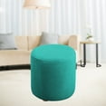 thumbnail image 4 of Round Ottoman Covers Slipcover Stretch Footstool Protector Covers Soft Footrest Ottoman Seating Ottoman Throw Cover for Living Room Indoor Outdoor Dark Green, 4 of 7
