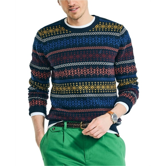 Nautica Chandail Col Rond pour Hommes, Multicolore, Très Grand