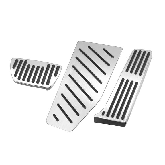Unique Bargains 3 Pcs Car Gas Accelerator Brake Foot Rest Pedal Cover Pad for Toyota RAV4 2019-2021 Antislip Silver Tone