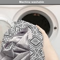 thumbnail image 6 of Mexican Print Dog Crate Cover, Vintage Style Aztec Inspired Monochrome Triangles Rhythmic Motif, Easy to Use Pet Kennel Cover for Dogs, 35" x 23" x 27", Charcoal Grey and White, by Ambesonne, 6 of 6