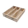 thumbnail image 3 of Organizador de cubiertos de madera, bandeja de almacenamiento para utensilios de cocina, rústica, multifuncional, con compartimentos, bandeja para cub, 3 of 9