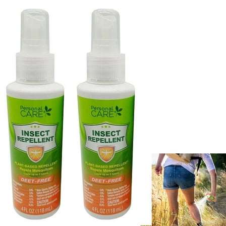 2 Pack Insect Repellent Pump Spray Plant Based Deet Free Outdoor Camping 4oz