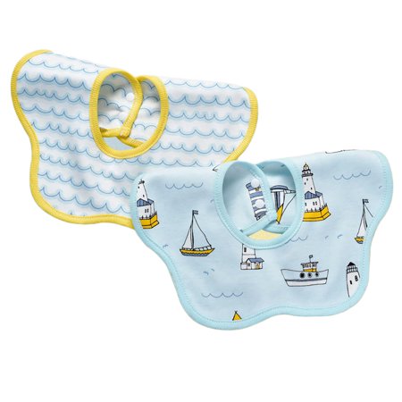 

Wanwan 2Pcs Bibs Cartoon Pattern 360 Degree Rotatable Lightweight Baby Petal Bibs for Toddlers