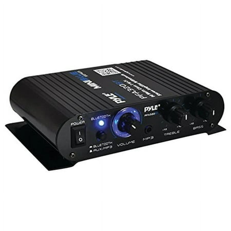PYLE PFA330BT - Bluetooth Mini Blue Compact Audio Amplifier  Aux (3.5mm) Input  Push-Type Speaker Terminals  90 Watt Amp price history on PriceWatchPro