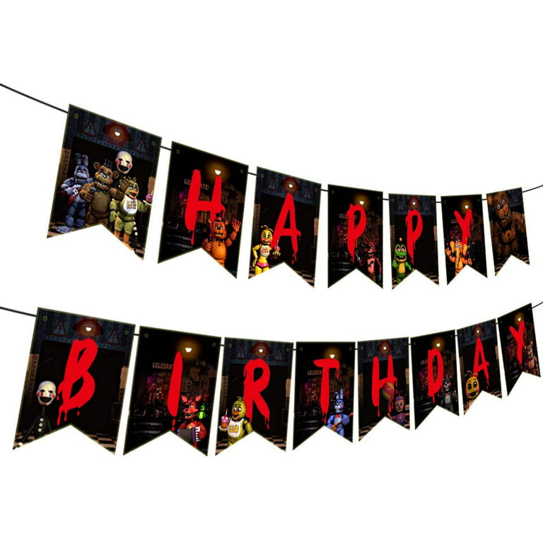 Five Nights at Freddy Party Supplies, Birthday Banner, Hanging Swirls, Cake  Topper, Cupcake Toppers, Balloons, Backdrop, Five Nights at Freddy Party