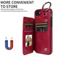 thumbnail image 3 of Nalacover for iPhone 7/8/SE 2020/SE 2022 Wallet Case with Card Slots & Metal Finger Ring, Durable PU Leather Back Double Magnetic Botton Flip Kickstand Purse Shockproof Phone Case,Red, 3 of 10