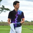 thumbnail image 3 of Balery Purple And Blue Nebula Camisa Polo de Hombre con Estampado, de Manga Corta y Tejido Medio, Camisa Tipo Golf Polo-Large, 3 of 6