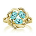 thumbnail image 2 of Gem Stone King 18K Yellow Gold Plated Silver Blue Apatite Ring for Women (1.94 Cttw, Oval 6X4MM, Gemstone Birthstone, Available in Size 5, 6, 7, 8, 9), 2 of 4