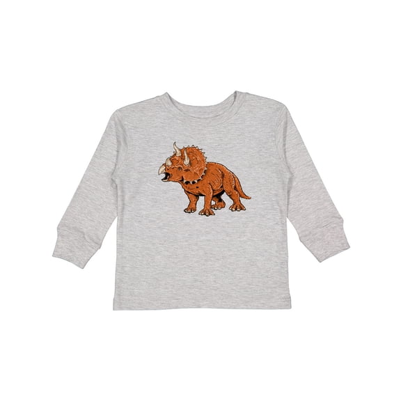 Inktastic Triceratops Roaring Boys or Girls Long Sleeve Toddler T-Shirt
