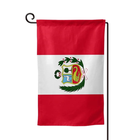 Peru Flag Double Sided Garden Flag for Indoor Outdoor Decorations 12.5 * 18 Inches Square