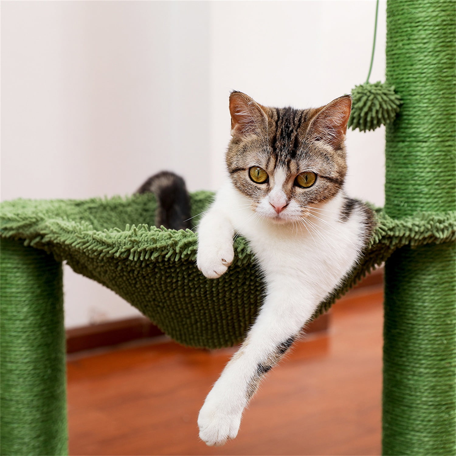 Pefilos Cat Scratching Posts for Indoor Cats Tree with Play Ball and Bed Cat Condo for Outside Green-Cactus Cat Scratching for Furniture Pefilos Cat Scratching Posts for Indoor Cats Tree with Play Ball and Bed Cat Condo for Outside Green-Cactus Cat Scratching for Furniture