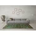 thumbnail image 3 of Ahgly Company Machine Washable Indoor Rectangle Persian Turquoise Blue Traditional Area Rugs, 7' x 9', 3 of 4